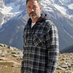 Legendary Outfitters Men's Size Large Flannel Hooded Shirt Jacket Shacket